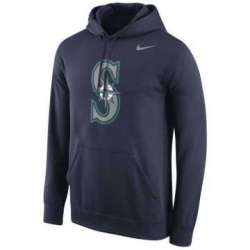 Men\'s Seattle Mariners Nike Logo Performance Pullover Hoodie - Navy Blue