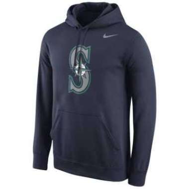 Men's Seattle Mariners Nike Logo Performance Pullover Hoodie - Navy Blue