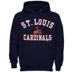 Men's St. Louis Cardinals Stitches Fastball Fleece Pullover Hoodie-Navy Blue