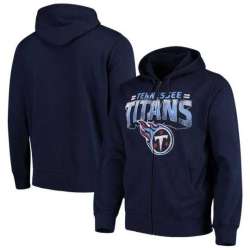Men\'s Tennessee Titans G III Sports by Carl Banks Perfect Season Full Zip Hoodie Navy