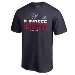 Men's Texans Navy 2018 NFL Playoffs Battle Red T-Shirt