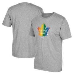 Men's Toronto Maple Leafs Gray Reebok Rainbow Pride Short Sleeve T-Shirt FengYun