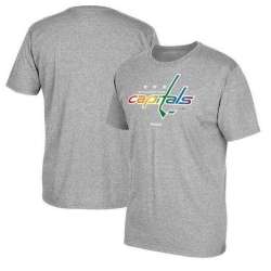 Men's Washington Capitals Gray Reebok Rainbow Pride Short Sleeve T-Shirt FengYun