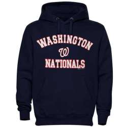 Men\'s Washington Nationals Stitches Fastball Fleece Pullover Hoodie-Navy Blue