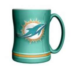 Miami Dolphins Coffee Mug - 14oz Sculpted Relief