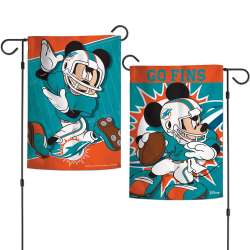 Miami Dolphins Flag 12x18 Garden Style 2 Sided Disney - Special Order