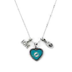 Miami Dolphins Necklace Charmed Sport Love Football - Special Order