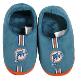 Miami Dolphins Slippers - Youth 4-7 Stripe (12 pc case) CO