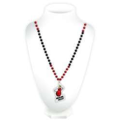 Miami Heat Mardi Gras Beads with Medallion