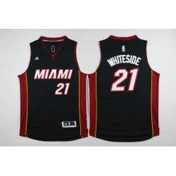 Miami Heat #21 Hassan Whiteside Black Stitched Jerseys