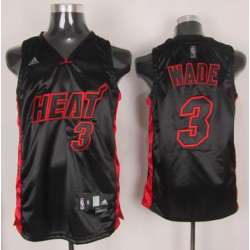 Miami Heat #3 Dwyane Wade Black Jerseys
