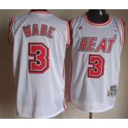 Miami Heat #3 Dwyane Wade White Throwback Swingman Jerseys