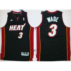Miami Heat #3 Wade Revolution 30 Black Authentic Jerseys