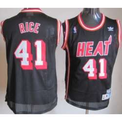 Miami Heat #41 Glen Rice Black Throwback Swingman Jersey