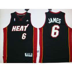 Miami Heat #6 James Revolution 30 Black Authentic Jerseys