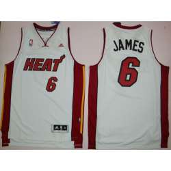 Miami Heat #6 James Revolution 30 White Authentic Jerseys
