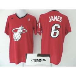 Miami Heat #6 LeBron James Revolution 30 Swingman 2013 Christmas Day Red Signature Edition Jerseys