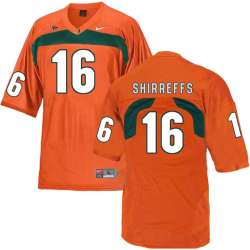 Miami Hurricanes 16 Evan Shirreffs Orange College Football Jersey DingZhi