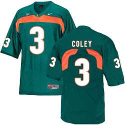 Miami Hurricanes 3 Stacy Coley Green College Football Jersey DingZhi
