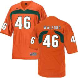 Miami Hurricanes 46 Clive Walford Orange College Football Jersey DingZhi