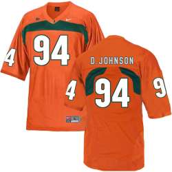 Miami Hurricanes 94 Dwayne Johnson Orange College Football Jersey DingZhi