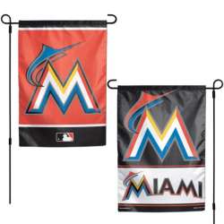 Miami Marlins Flag 12x18 Garden Style 2 Sided