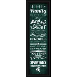 Michigan State Spartans Family Cheer Print 8x24