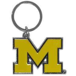 Michigan Wolverines Chrome Logo Cut Keychain