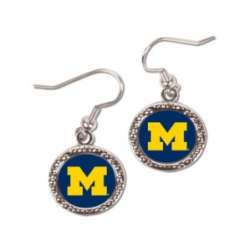 Michigan Wolverines Earrings Round Style - Special Order