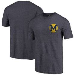 Michigan Wolverines Fanatics Branded Navy Vault Tri Blend T-Shirt