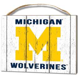 Michigan Wolverines Small Plaque - Weathered Logo