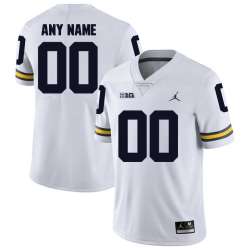 Michigan Wolverines White Men\'s Customized College Football Jersey