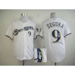 Milwaukee Brewers #9 Jean Segura White Signature Edition Jerseys