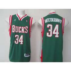Milwaukee Bucks #34 Giannis Antetokounmpo Revolution 30 Swingman Green Jerseys