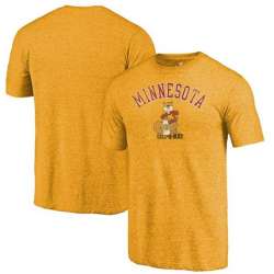 Minnesota Golden Gophers Fanatics Branded Gold Vault Arch Over Logo Tri Blend T-Shirt