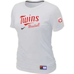 Minnesota Twins Nike Women\'s White Short Sleeve Practice T-Shirt