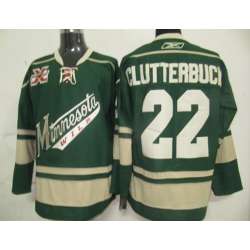 Minnesota Wilds #22 Clutterbuck Green with Patch Jerseys