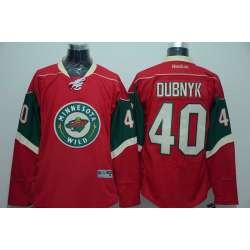 Minnesota Wilds #40 Dubnyk Red Stitched Jerseys