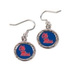 Mississippi Rebels Earrings Round Style - Special Order