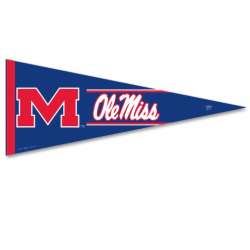 Mississippi Rebels Pennant 12x30 Premium Style - Special Order