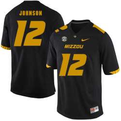 Missouri Tigers 12 Johnathon Johnson Black Nike College Football Jersey Dzhi