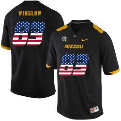 Missouri Tigers 83 Kellen Winslow Black USA Flag Nike College Football Jersey Dyin