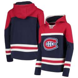 Montreal Canadiens Navy Men\'s Customized All Stitched Hooded Sweatshirt