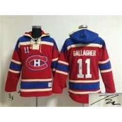 Montreal Canadiens #11 Brendan Gallagher Red Stitched Signature Edition Hoodie