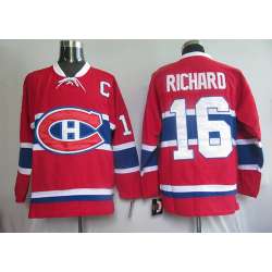 Montreal Canadiens #16 RICHARD red CCM with C patch Jerseys