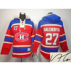 Montreal Canadiens #27 Alex Galchenyuk Red Stitched Signature Edition Hoodie
