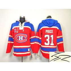 Montreal Canadiens #31 Carey Price Red Stitched Signature Edition Hoodie