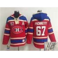 Montreal Canadiens #67 Max Pacioretty Red Stitched Signature Edition Hoodie