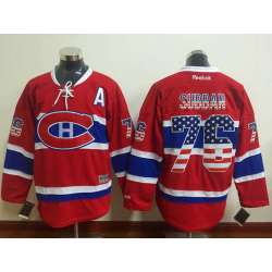 Montreal Canadiens #76 P.K Subban USA Flag Fashion Red Jerseys