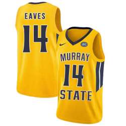 Murray State Racers 14 Jaiveon Eaves Yellow College Basketball Jersey Dzhi